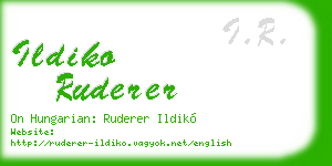 ildiko ruderer business card
